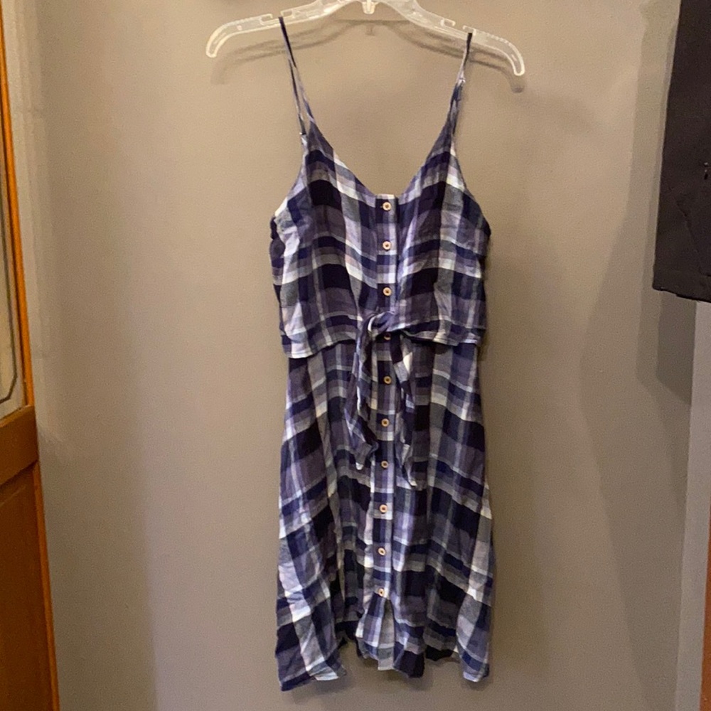 Blue Spaghetti-Strap Summer Dress